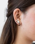 Stud Enamel Huggie Hoops