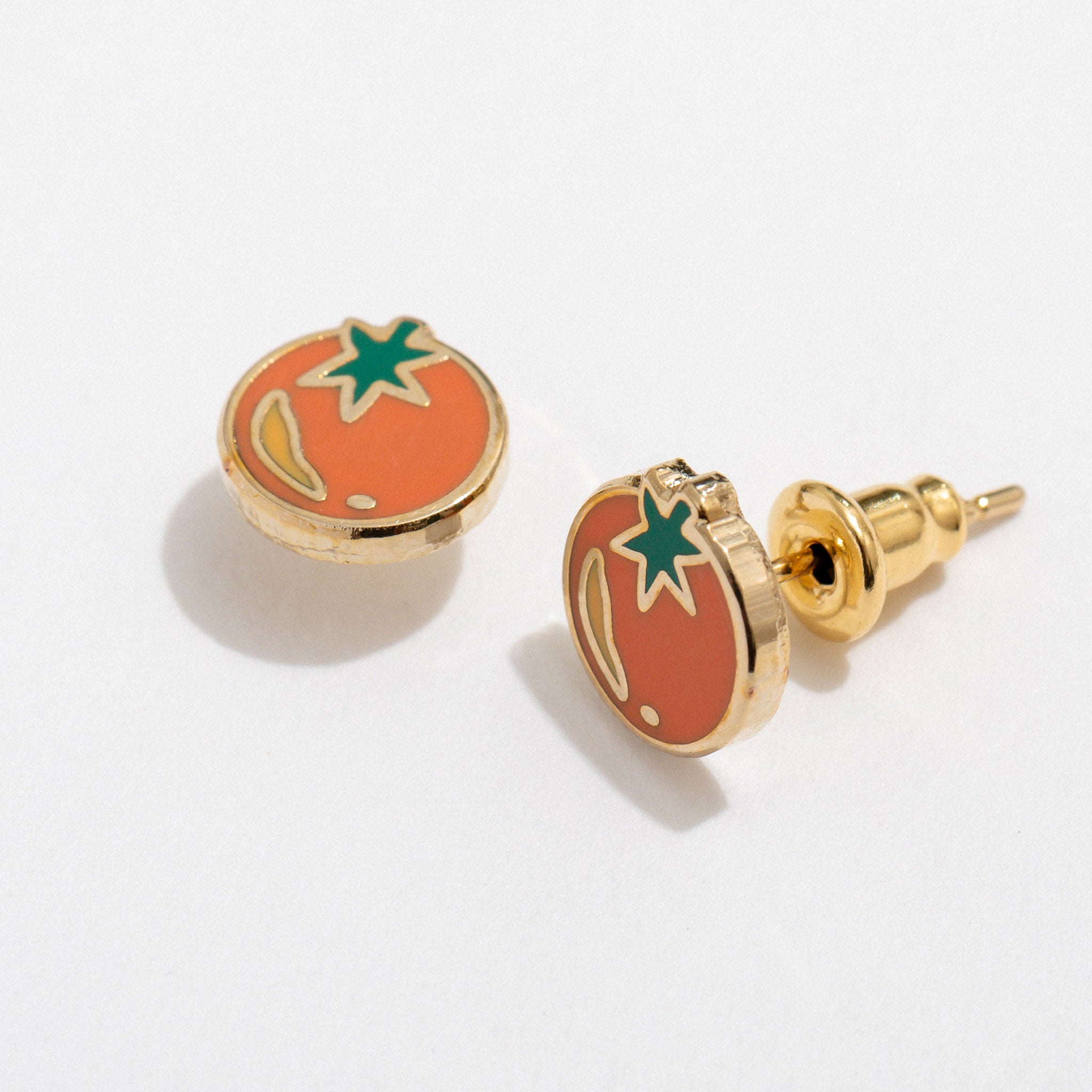 Tomato Studs | Enamel Vegetable Food Earrings | Larissa Loden