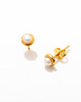 Pearl Bezel Studs