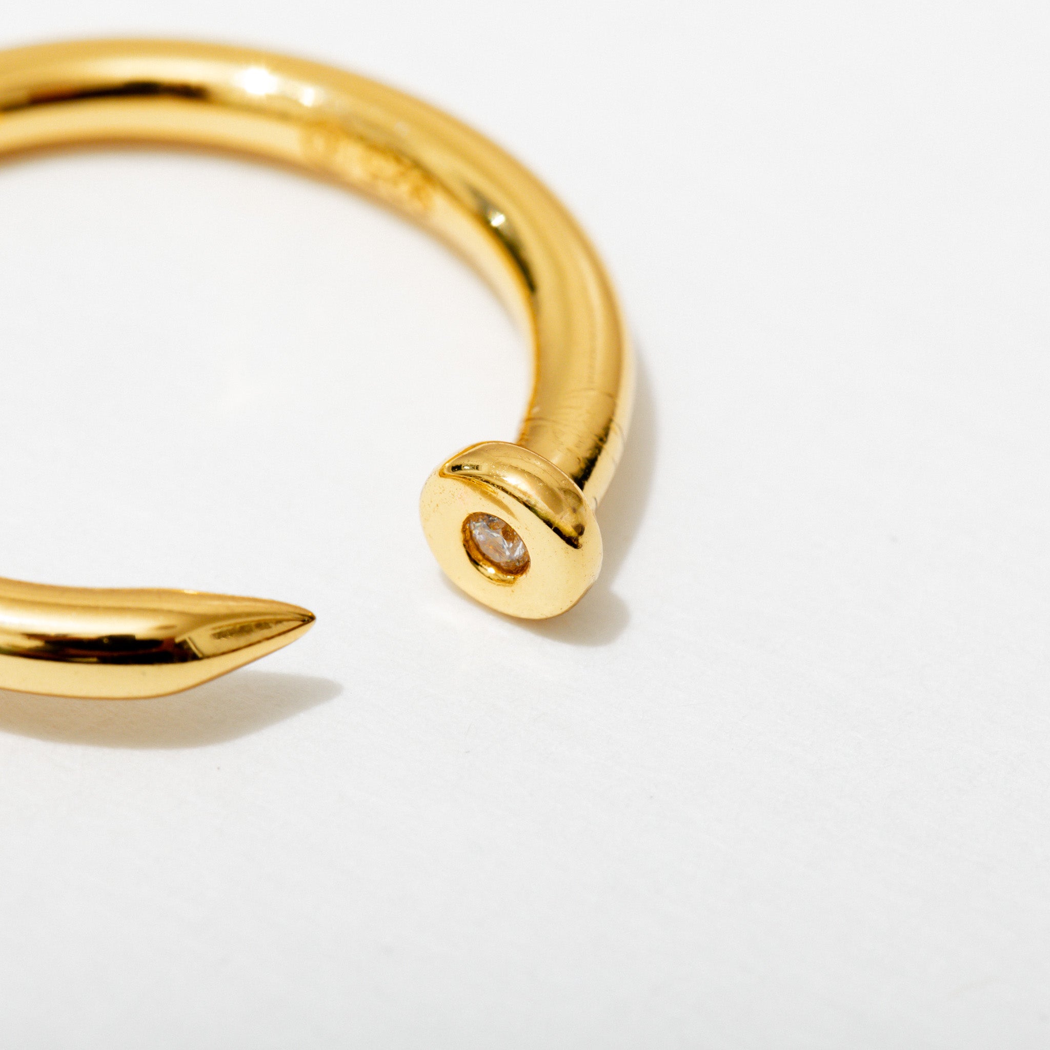 Edgy Nail Ring | 14k Gold or Sterling Silver | Larissa Loden