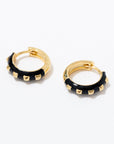 Stud Enamel Huggie Hoops