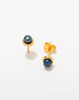 Black Pearl Bezel Studs