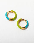 Two Tone Enamel Huggie Hoops