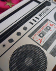Greeting card with a boombox design and 'It's Your Birthday!' message.