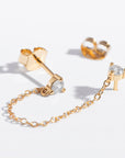 Double CZ Chain Studs