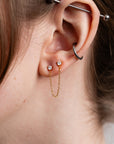 Double CZ Chain Studs