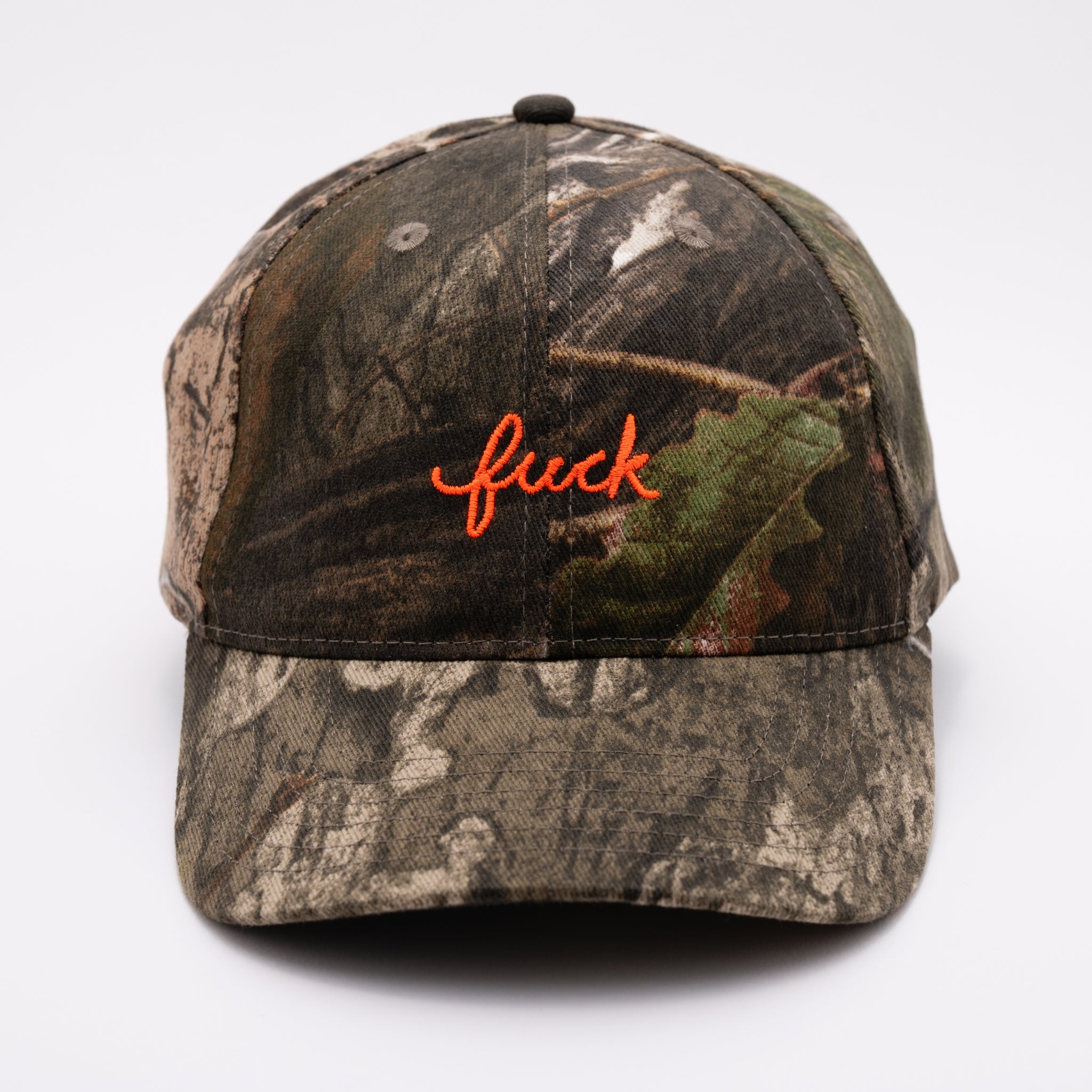 Camo Fuck Script Baseball Hat | Adjustable Unisex Cap | Larissa Loden