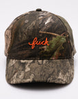 Camo Fuck Script Baseball Hat