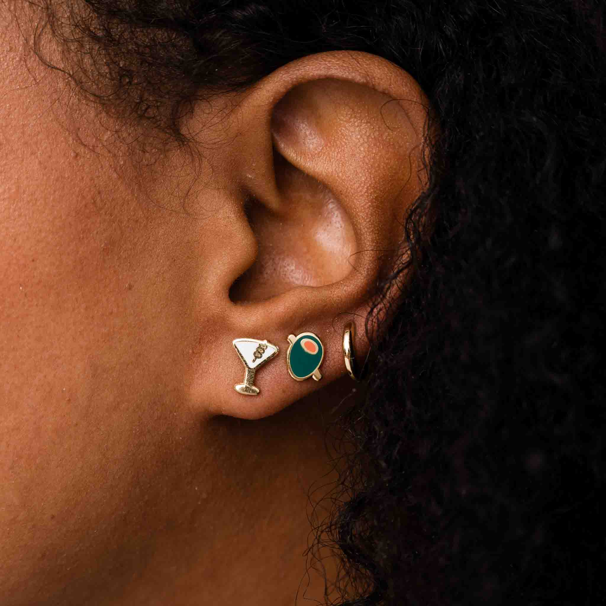 ヒトデロンワンズK18rg Earring Hagme Studピアス Martini Studs | Death & Co Cocktail Earrings | Larissa Loden x