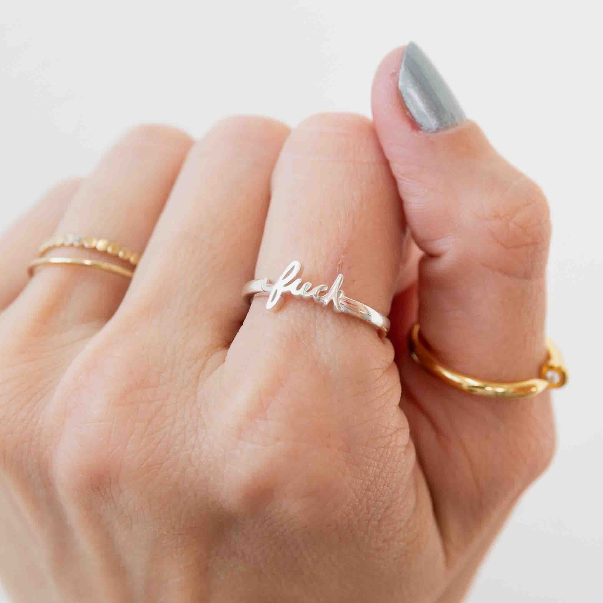 Fuck Ring | 10K Gold or Sterling Silver | Larissa Loden