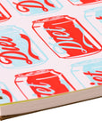 Notebook with Diet Coke can design on the cover