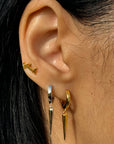 Spike Drop Huggie Hoops