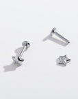 Faceted Star Flat Back Studs