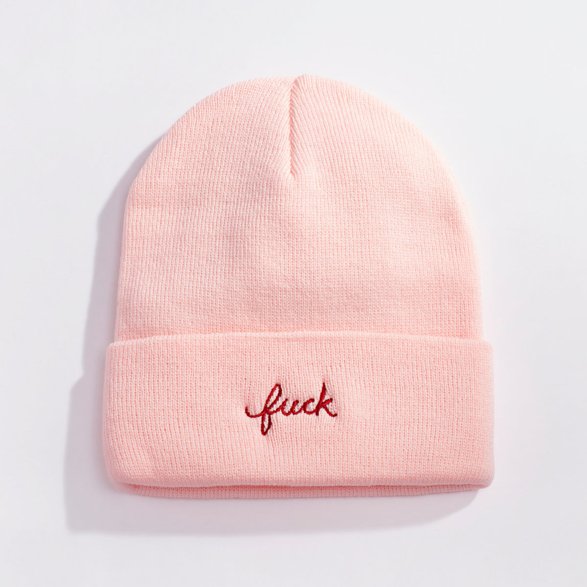 Fuck Script Beanie | Fall/Winter Knit Cuffed Cap | Larissa Loden