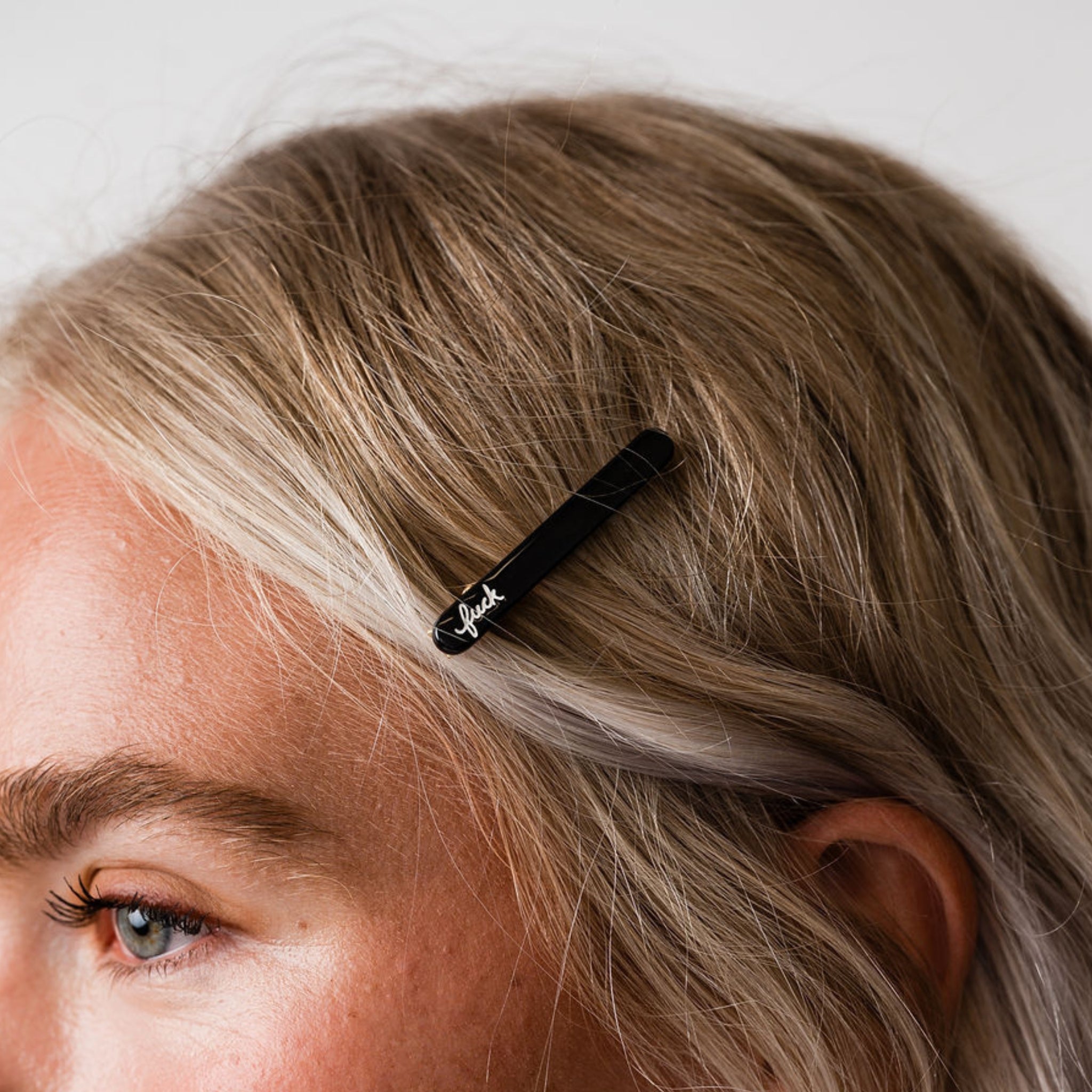 Fuck Script Hair Clips | Eco-Friendly Acetate Set of 2 | Larissa Loden