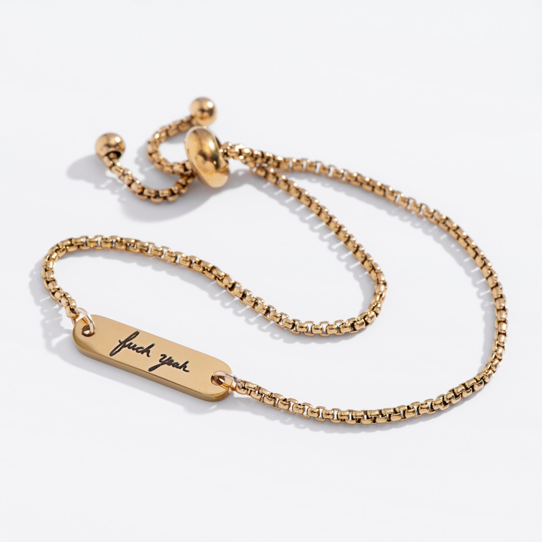 FUCK MY LIFE DRIP BRACELET 専用 Fuck Script Bracelet | Gold or Silver Swear Jewelry | Larissa Loden