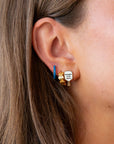 Two Tone Enamel Huggie Hoops