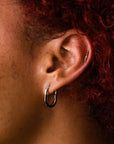 Mixed Metal Huggie Hoops