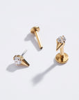 Spike CZ Flat Back Studs