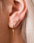 Spike Drop Huggie Hoops