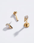 Spike CZ Flat Back Studs