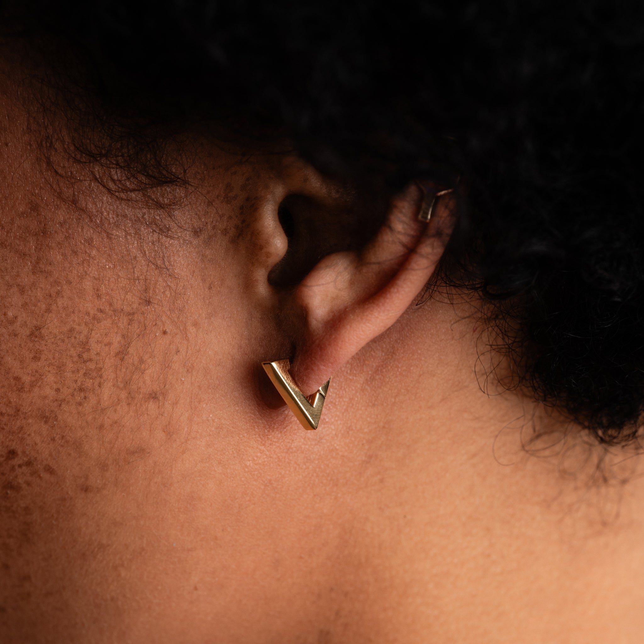 Triangle Huggie Hoops | Edgy Everyday Earrings | Larissa Loden