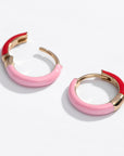 Two Tone Enamel Huggie Hoops