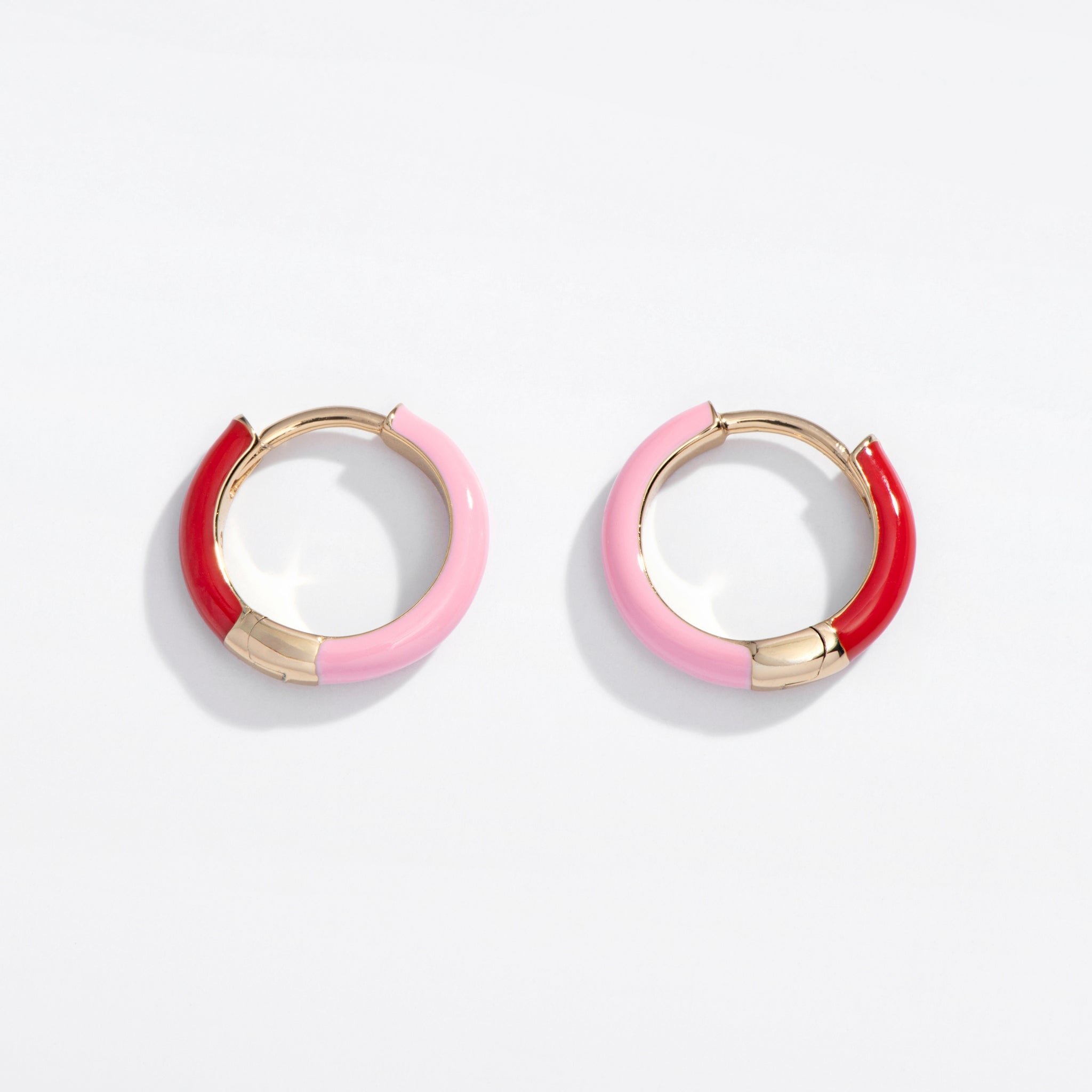 Two Tone Enamel Huggies | Reversible Hoop Earrings | Larissa Loden