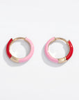 Two Tone Enamel Huggie Hoops