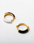 Two Tone Enamel Huggie Hoops