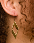 Open Brass Diamond Earrings