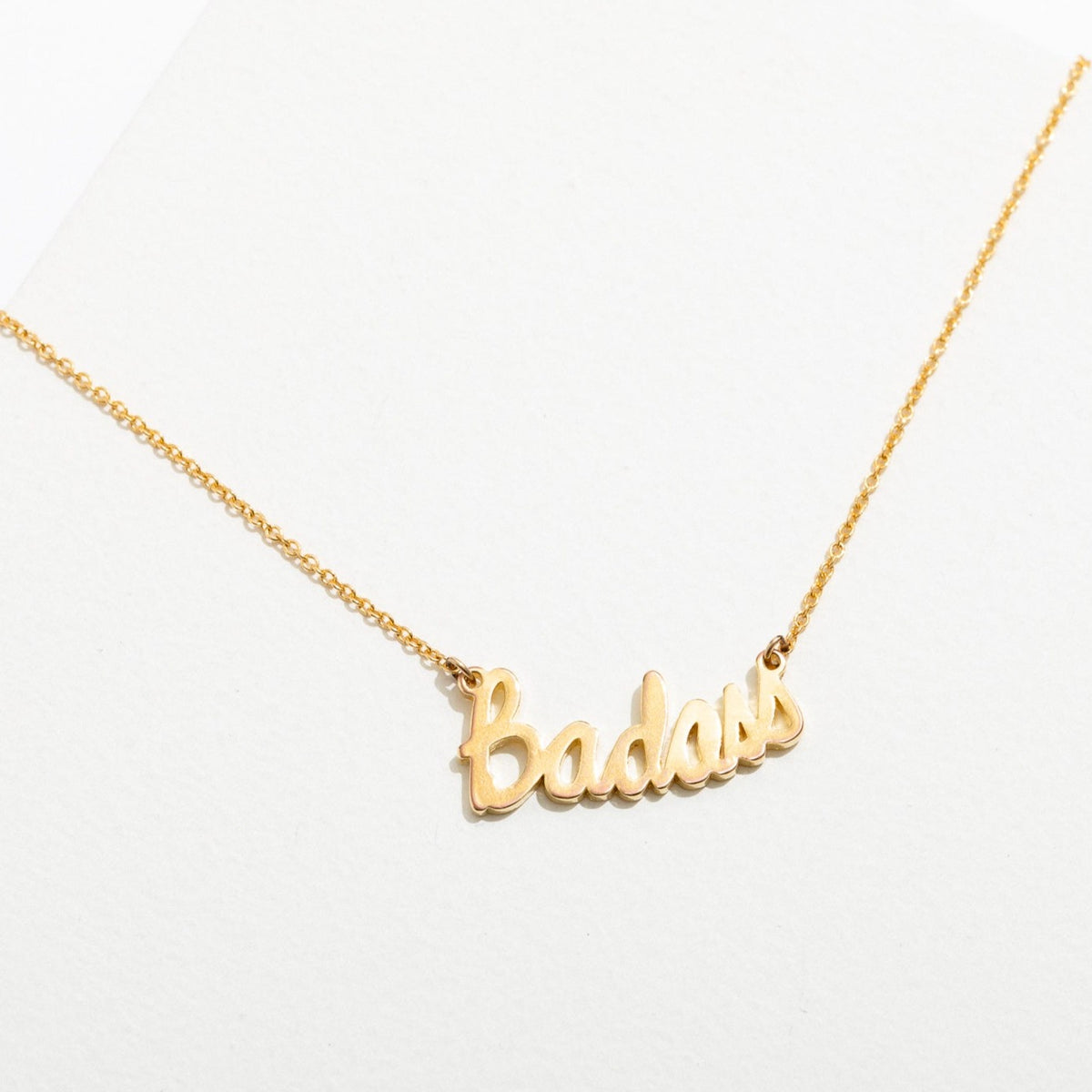 Badass Necklace | Gold Plated Cursive Swear Jewelry | Larissa Loden