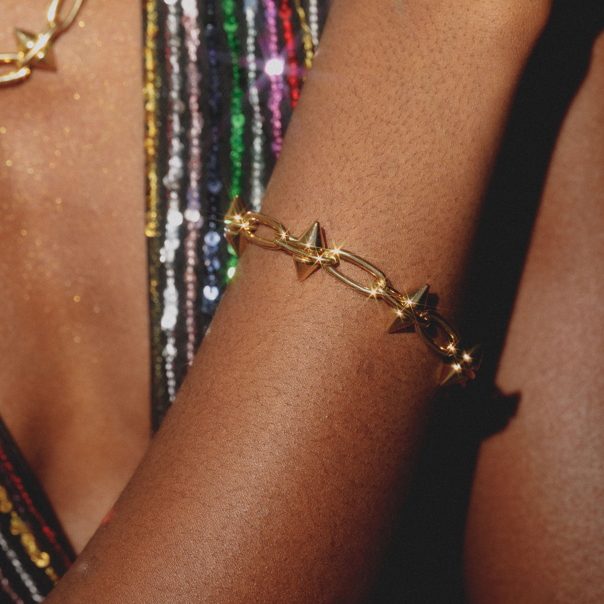 Louis Vuitton Monogram Design Chain Bracelet Bangle 18k White Gold