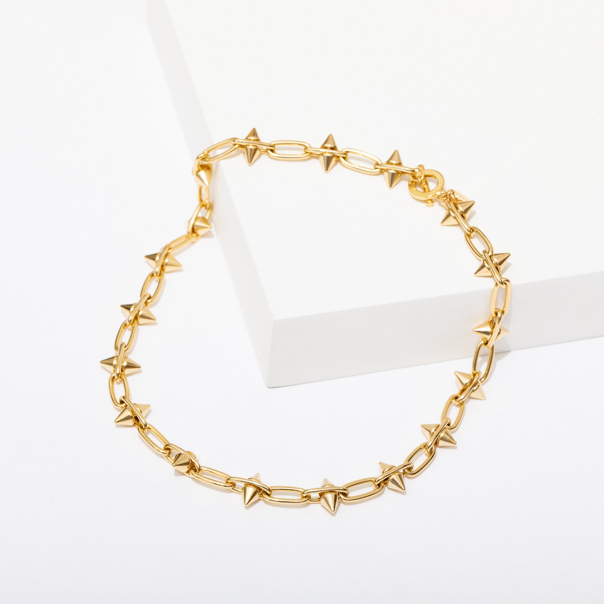 Toom Bracelet | 14K Gold Plated Spike Barbed Wire Chain | Larissa Loden 14K Gold Plate