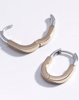Mixed Metal Huggie Hoops