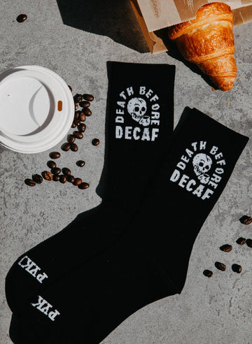 Death Before Decaf Coffee Socks