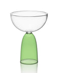 Coupe Glass in Clear & Green