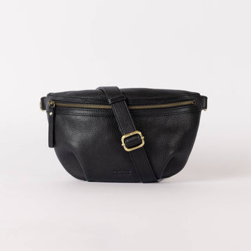 Milo Leather Bum Bag in Black