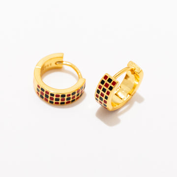 Checker Huggie Hoops