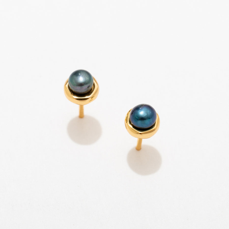 Pearl Bezel Studs