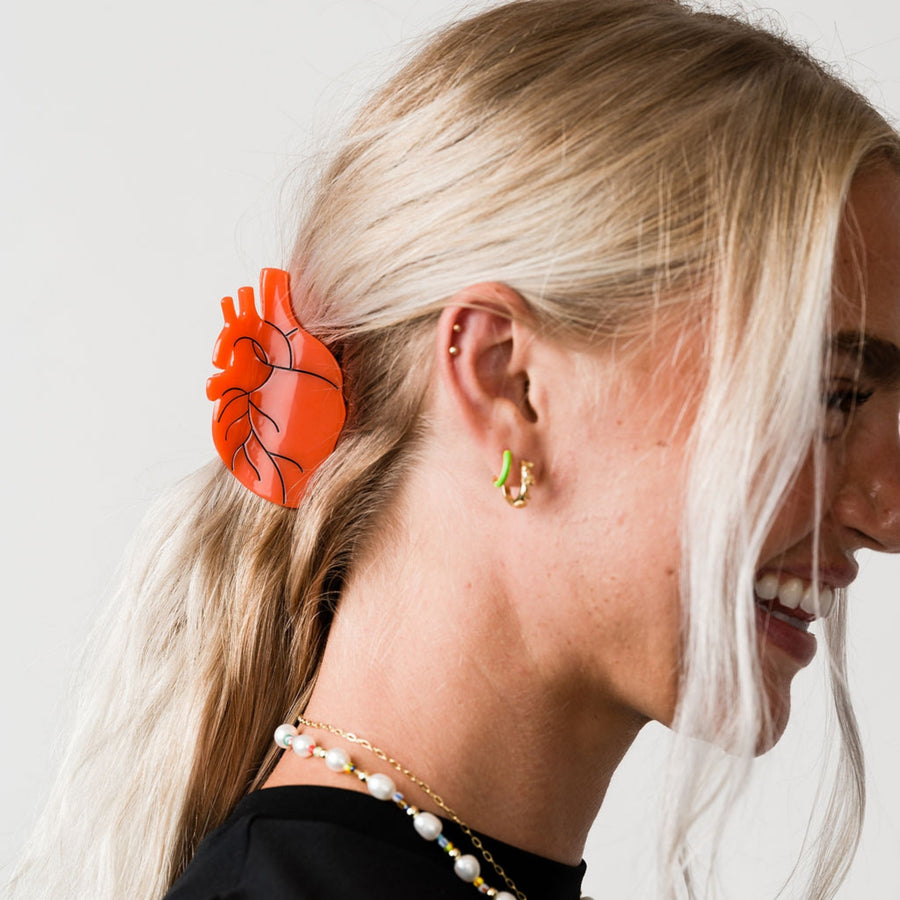 Anatomical Heart Hair Claw | Cellulose Acetate Hair Clip | Larissa
