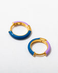 Two Tone Enamel Huggie Hoops