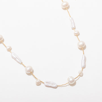 Liquid Gold Pearl Necklace