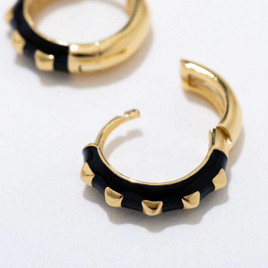 Stud Enamel Huggie Hoops