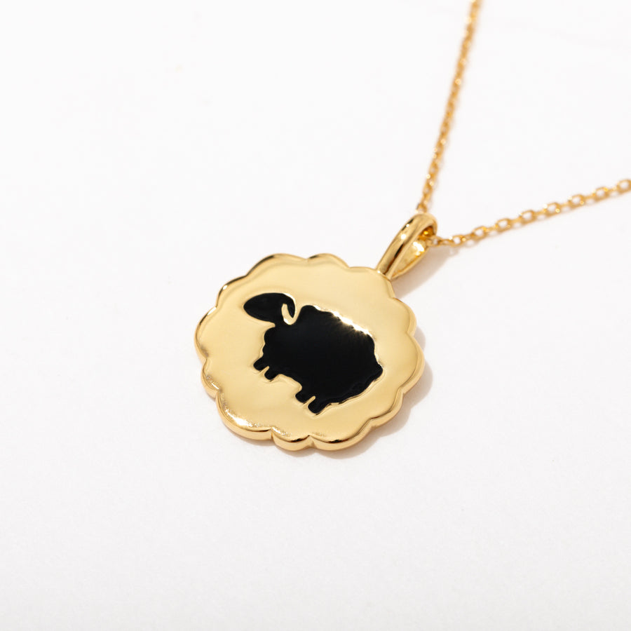 Black Sheep Coin Pendant Necklace