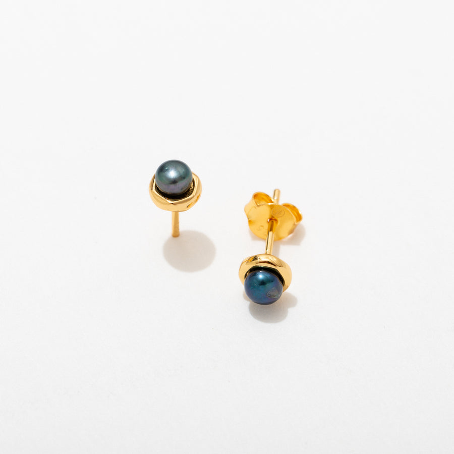 Pearl Bezel Studs