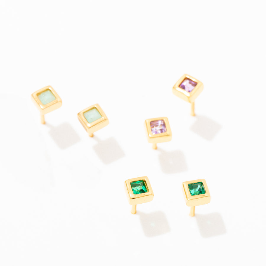 Square Bezel Studs