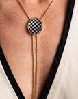 Slightly Imperfect Checkered Bolo Necklace