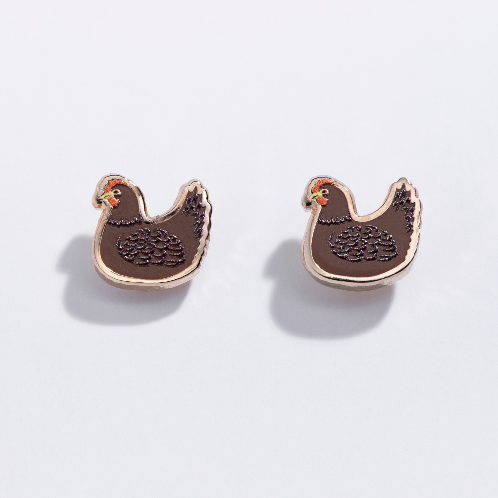 Chicken Studs | Outdoorsy Bird Earrings | Larissa Loden