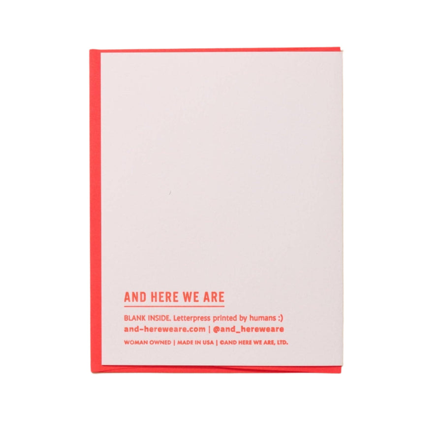 Card with red border and text on a white background